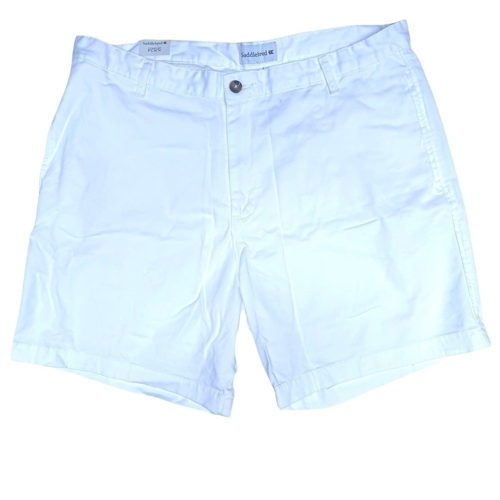 SADDLEBRED Mens 7 Inch White Twill Shorts NEW 40 - Picture 4 of 9